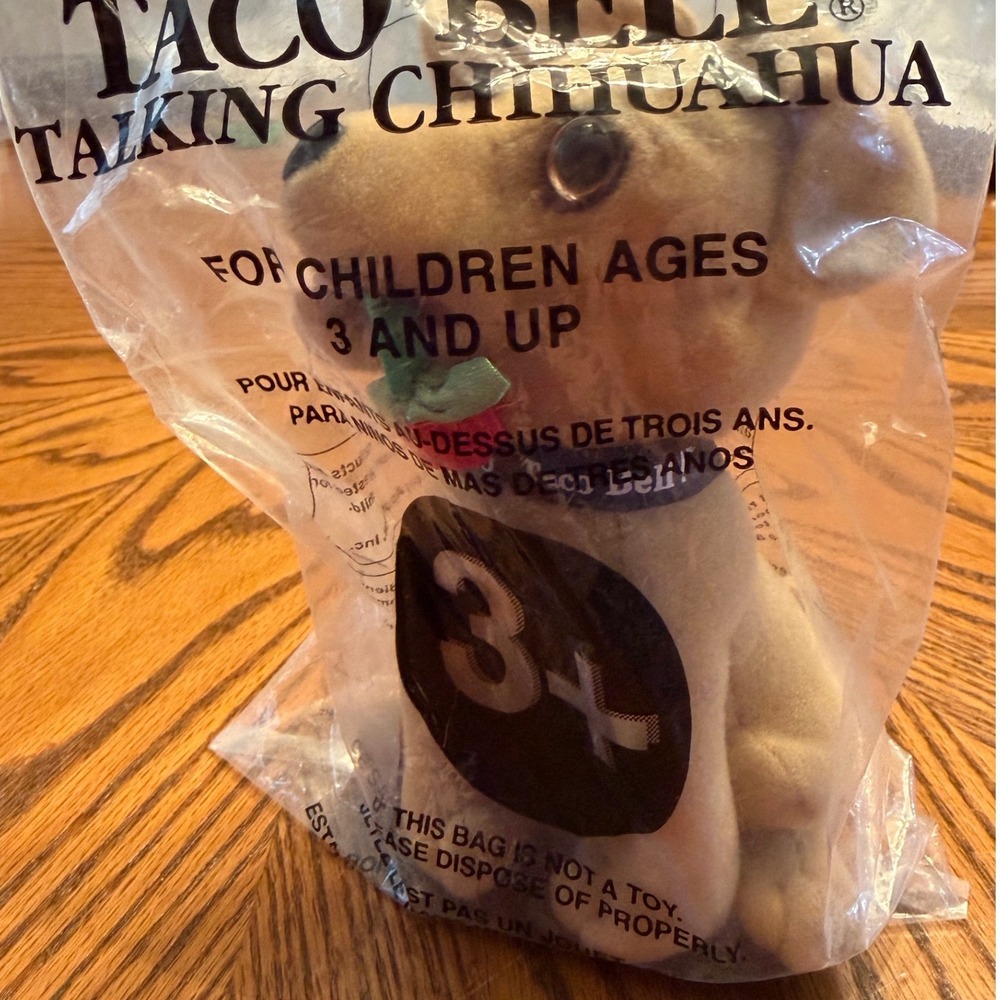 New Vintage 90s Taco Bell Chihuahua Dog Plush I Think I'm In Love Talking Rose